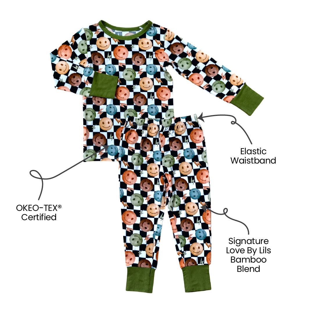 Smiley Checks Bamboo 2-Piece Set