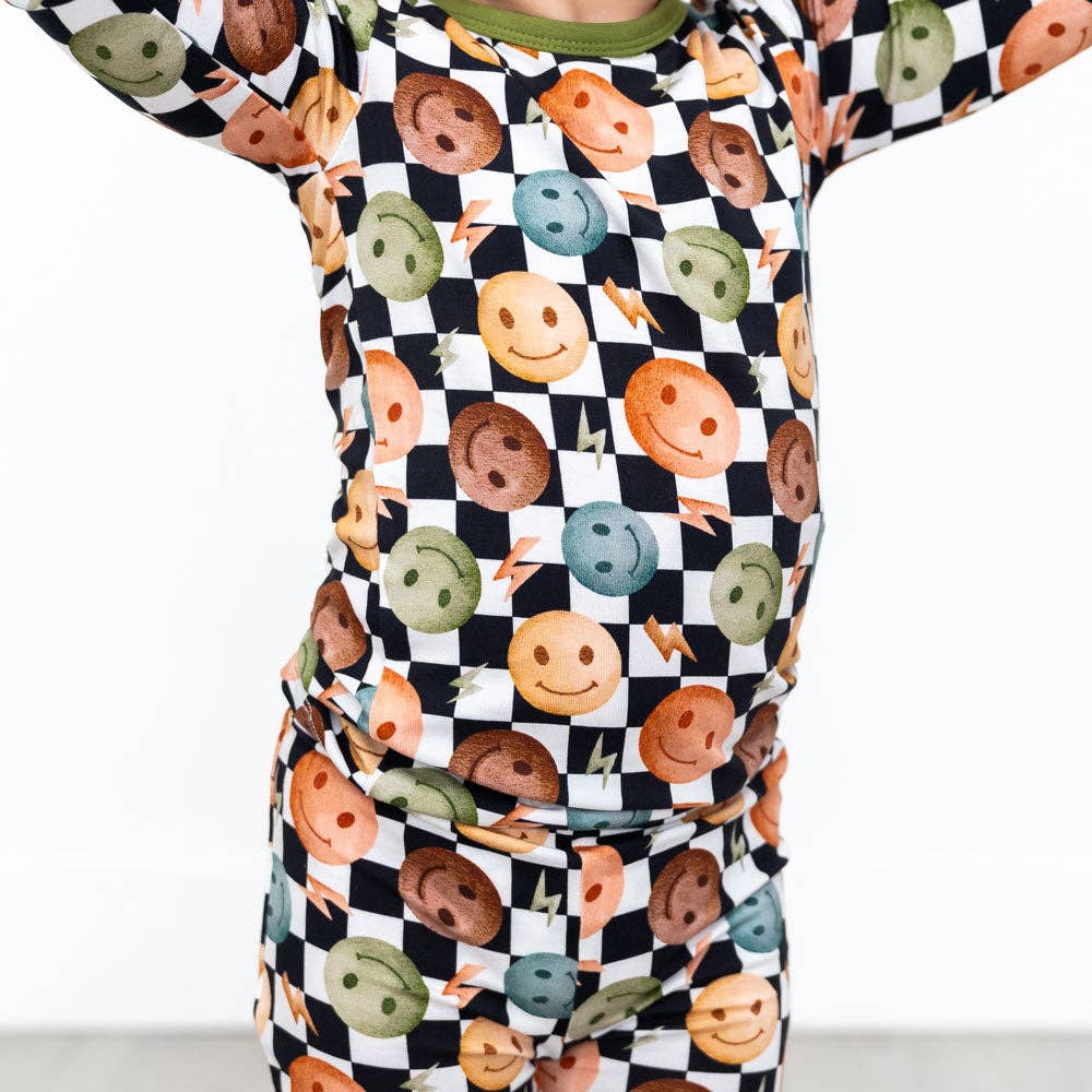 Smiley Checks Bamboo 2-Piece Set
