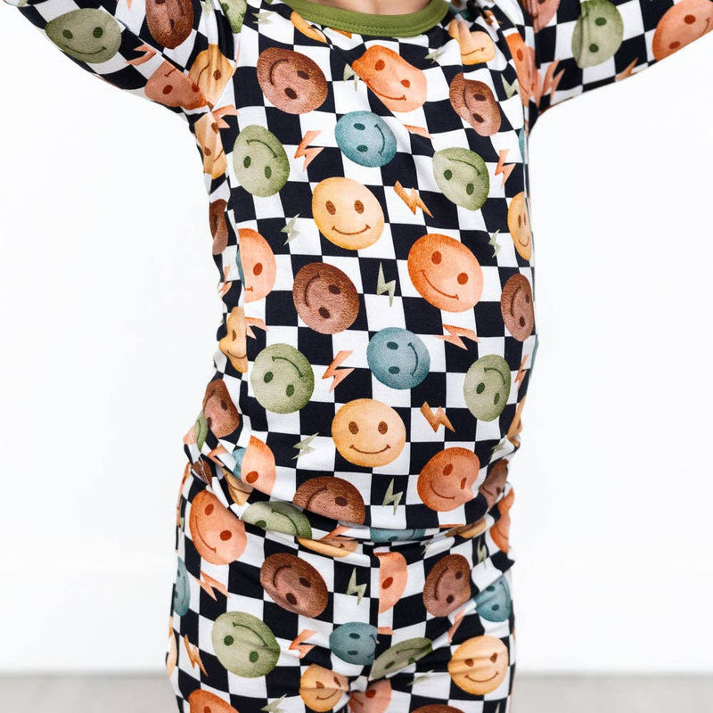 Smiley Checks Bamboo 2-Piece Set