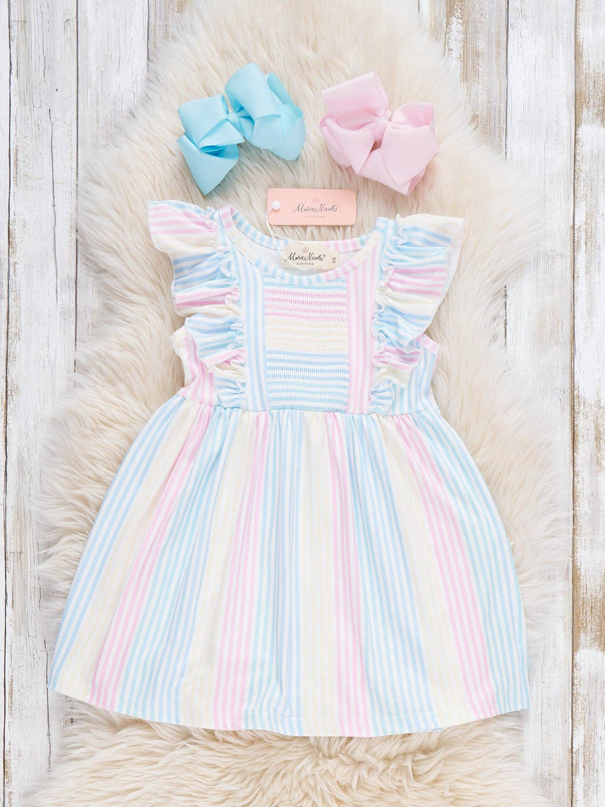The Pastel Rainbow Ruffle Dress