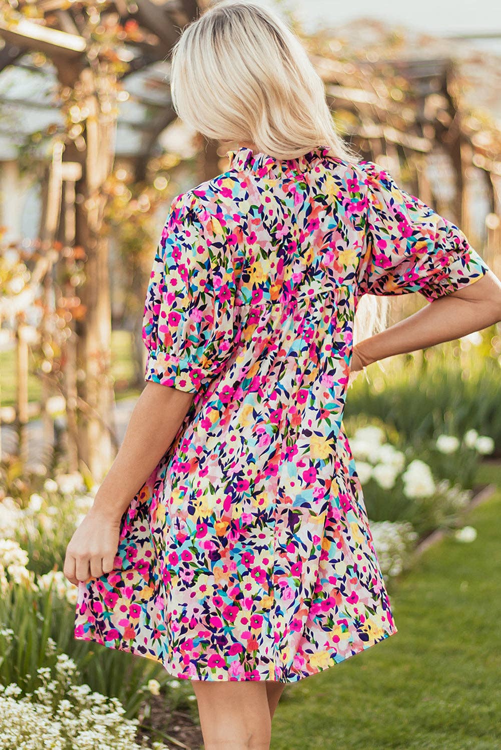 Blushing Blooms Mini Dress