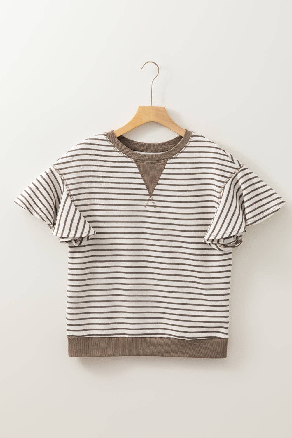 Mocha & Cream Ruffle Top