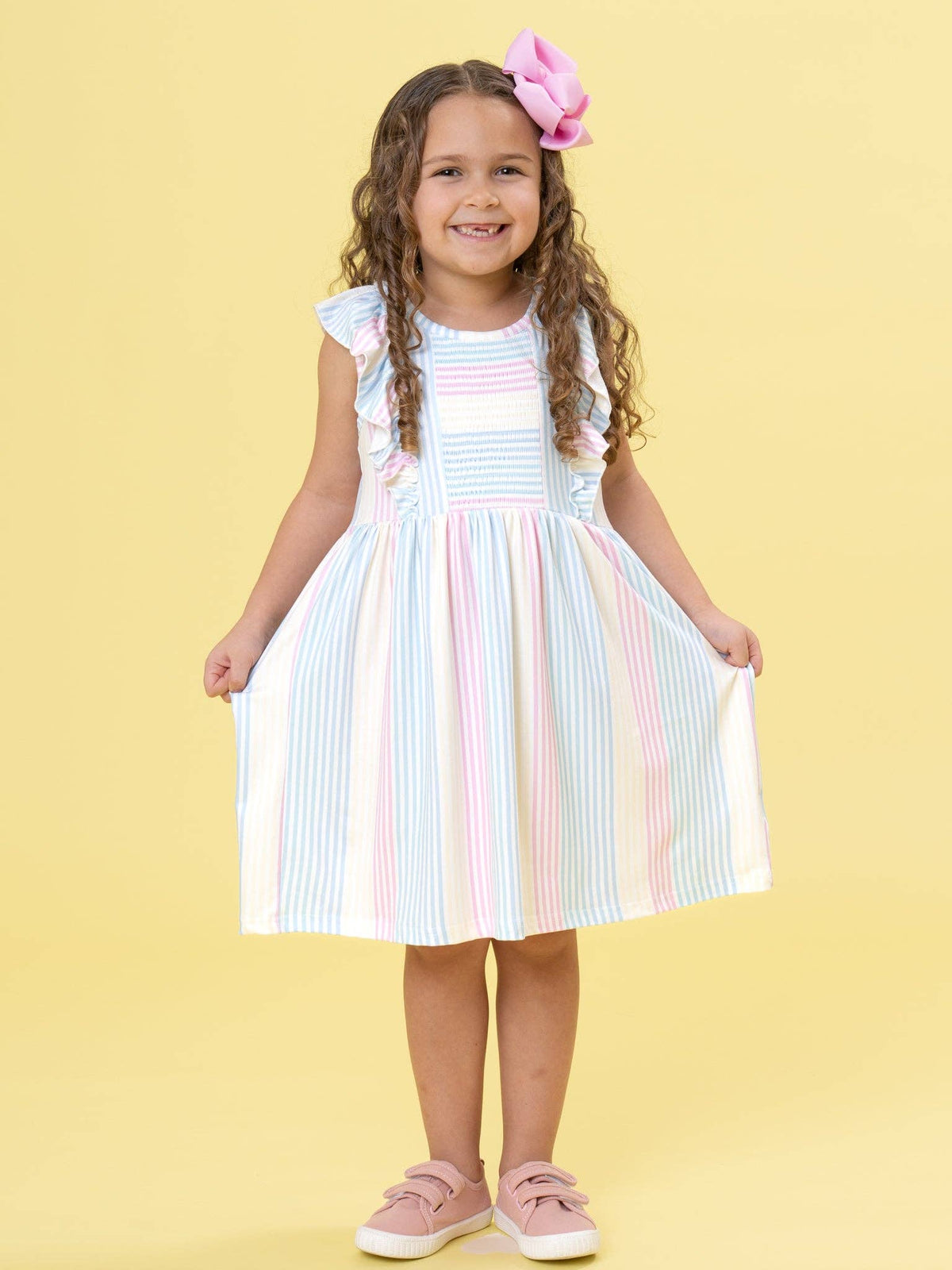 The Pastel Rainbow Ruffle Dress