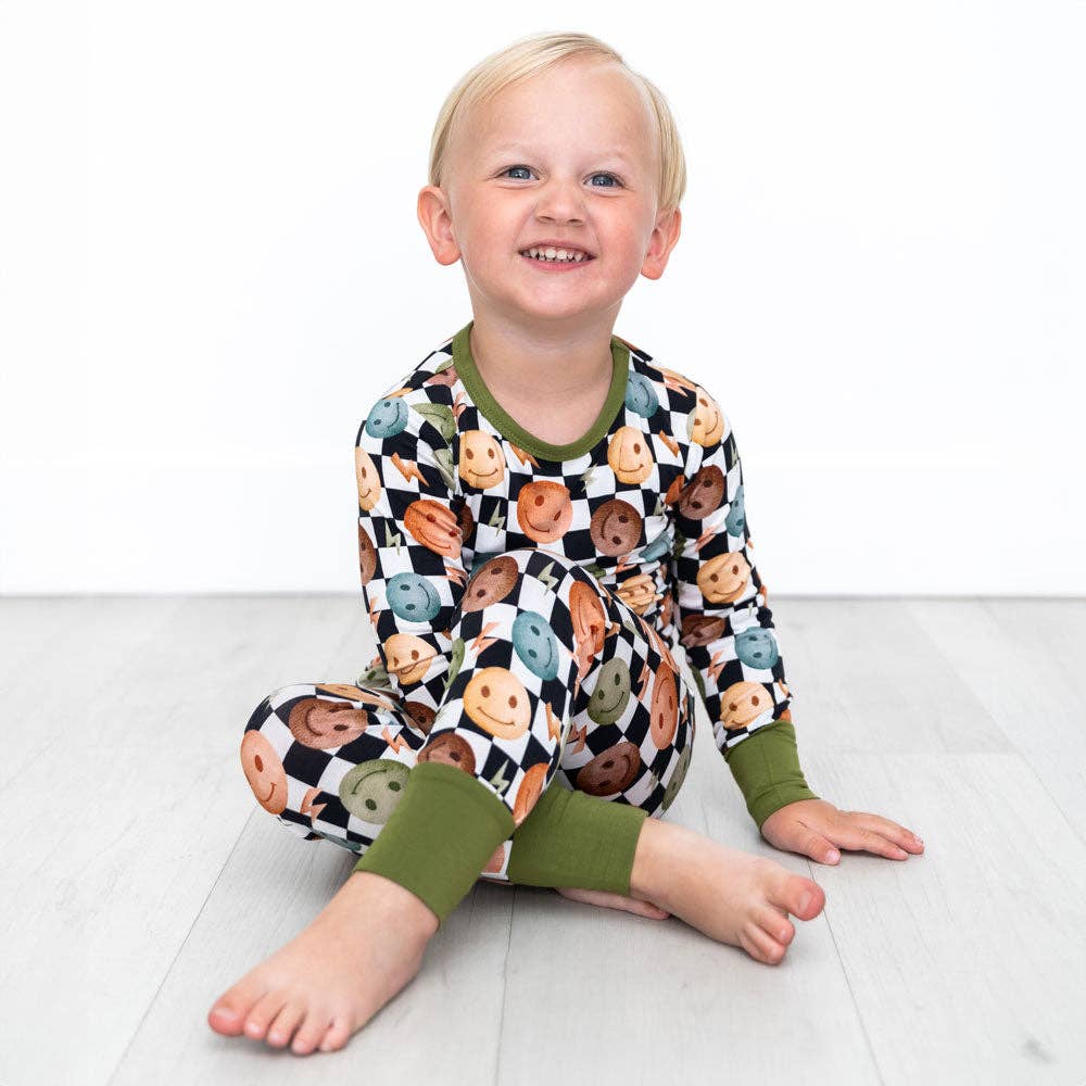 Smiley Checks Bamboo 2-Piece Set