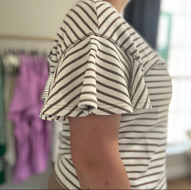 Mocha & Cream Ruffle Top