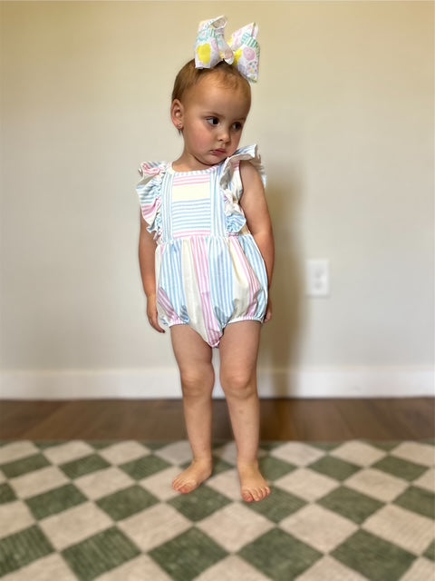 The Pastel Rainbow Ruffle Romper