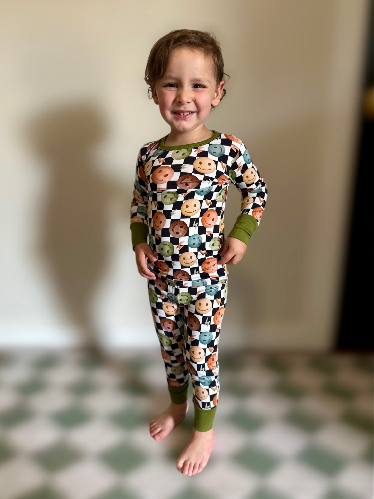 Smiley Checks Bamboo 2-Piece Set