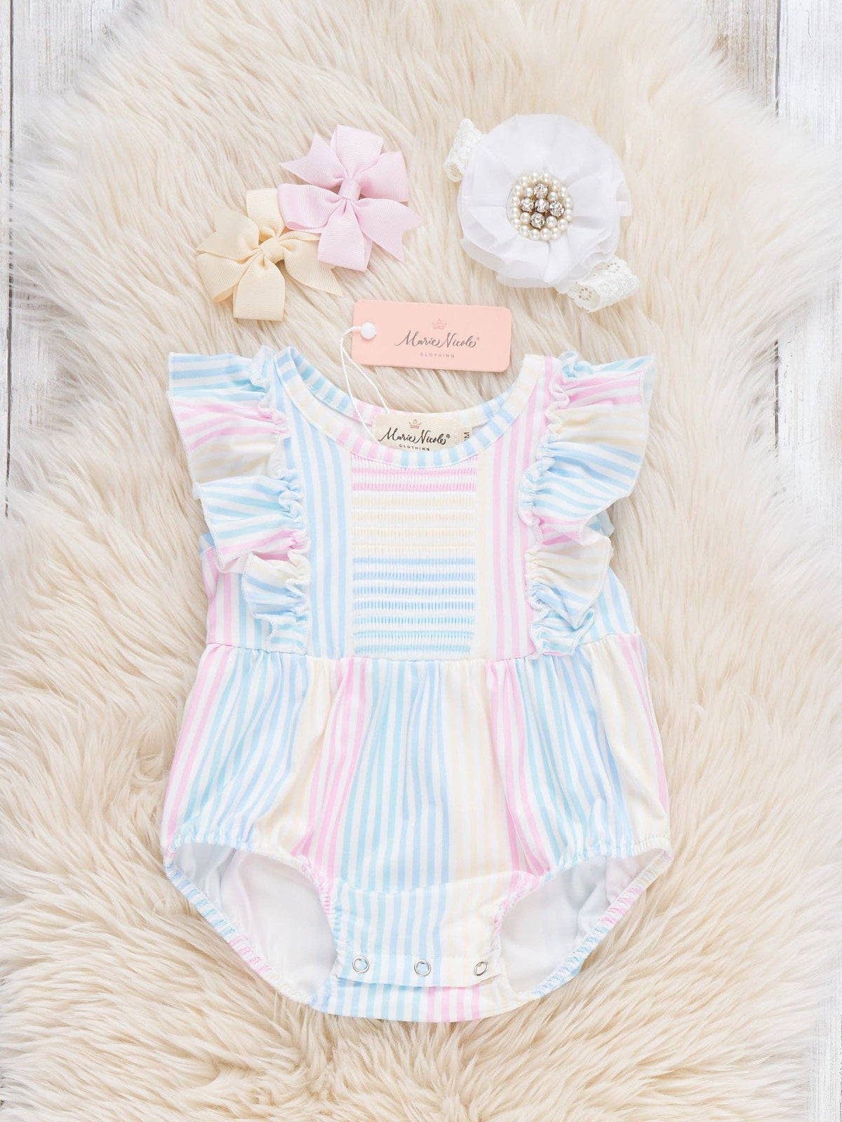 The Pastel Rainbow Ruffle Romper