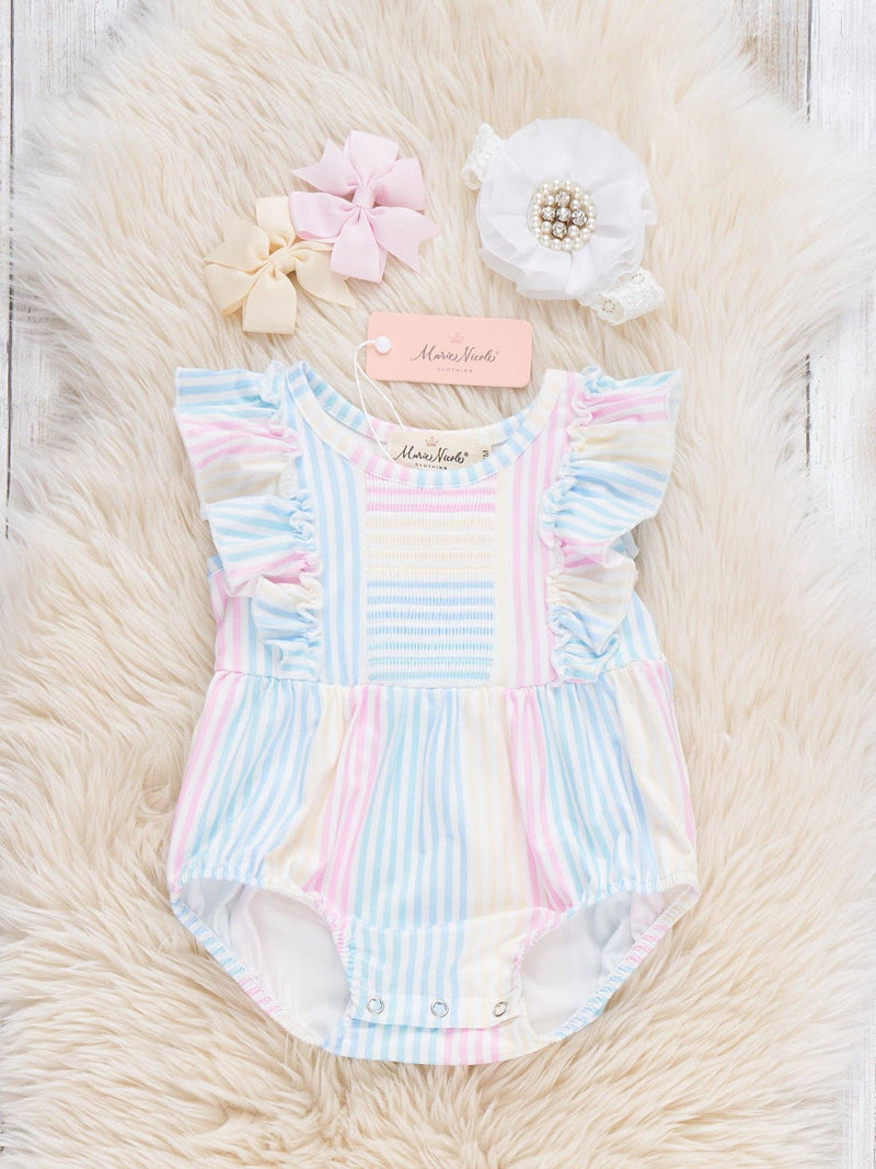 The Pastel Rainbow Ruffle Romper